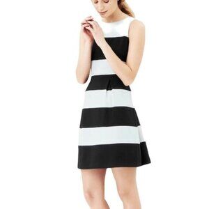 LOFT Striped Pleated Dress Petite Size 0 NWOT‎